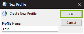 Add new profile prompt.