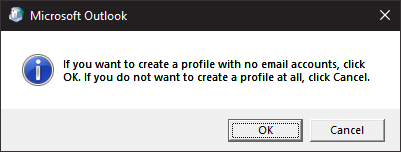 Cancel new mail account prompt.