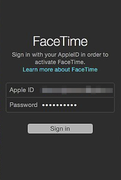 Mac Facetime log in