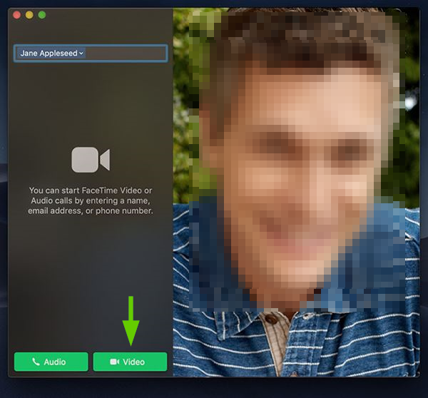 FaceTime video button