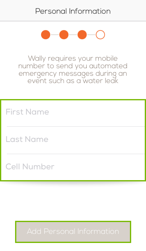 Personal Information fields and Add Personal Information button highlighted