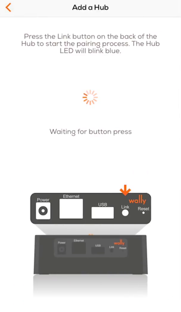 Press link on hub prompt