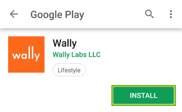 Install button highlighted