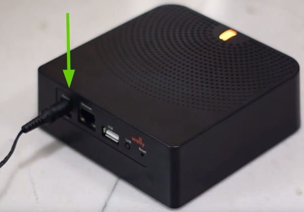 Wally being plugged in