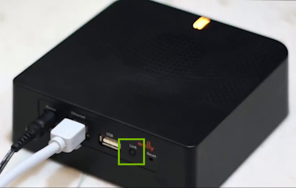 Link button highlighted on wally hub