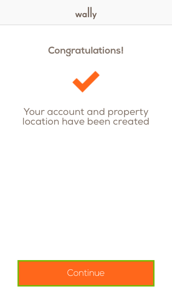 Continue button highlighted