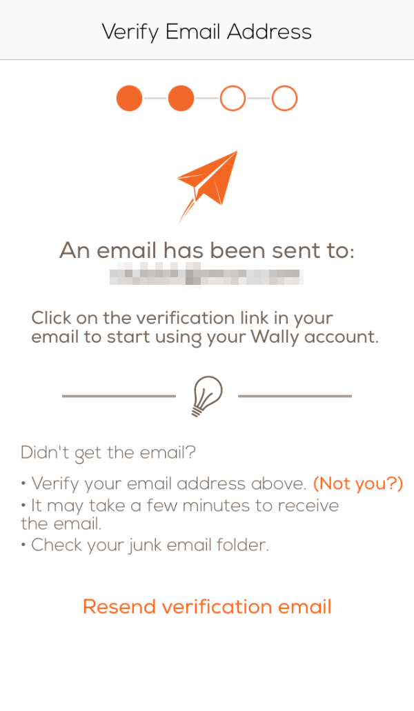 Email verification step