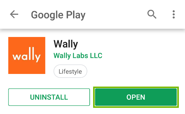 Open button highlighted