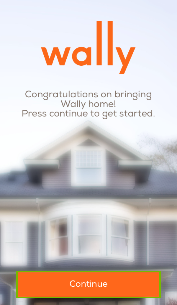 Introduction page with Continue button highlighted.