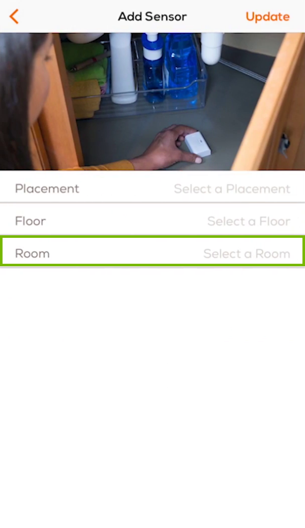 Room field highlighted