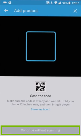 Continue without scanning