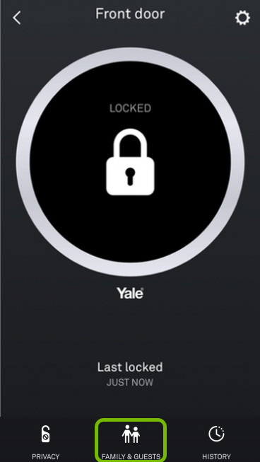 Family & Guests option highlighted in Nest app.