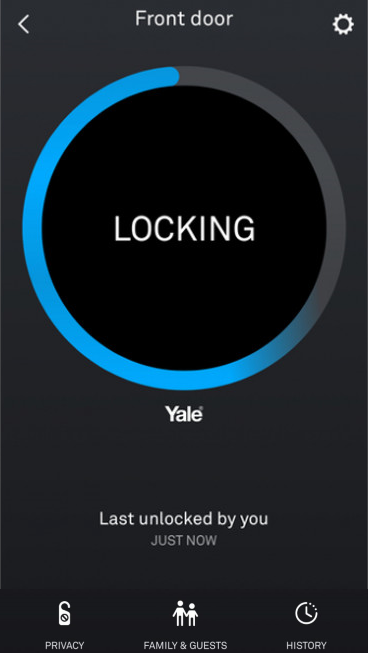 Door being locked with Nest app.