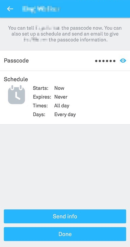 Passcode setup screen in Nest app.