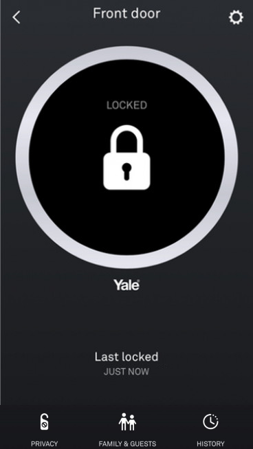 Door lock status in Nest app.