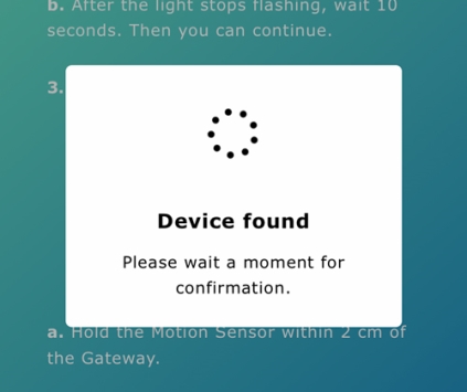 Device found confirmation message in IKEA Home Smart app.