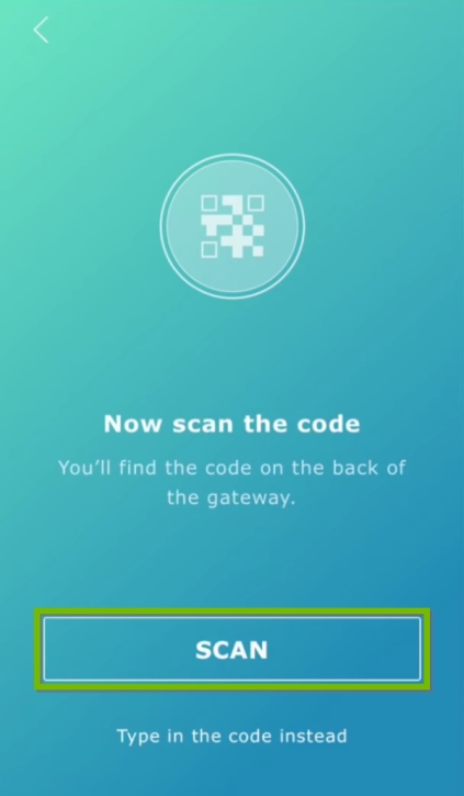 Scan button highlighted in IKEA Home Smart app setup.