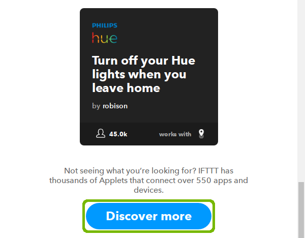 Demo applets with Discover more highlighted.
