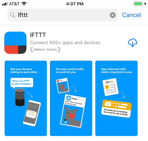 Selecting IFTTT