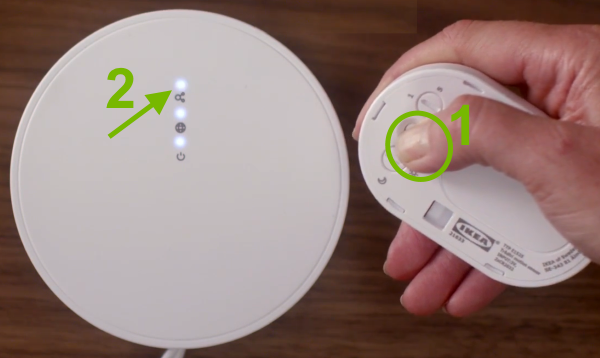 Linking the motion sensor with the gateway.