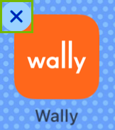 Wally app icon with X highlighted
