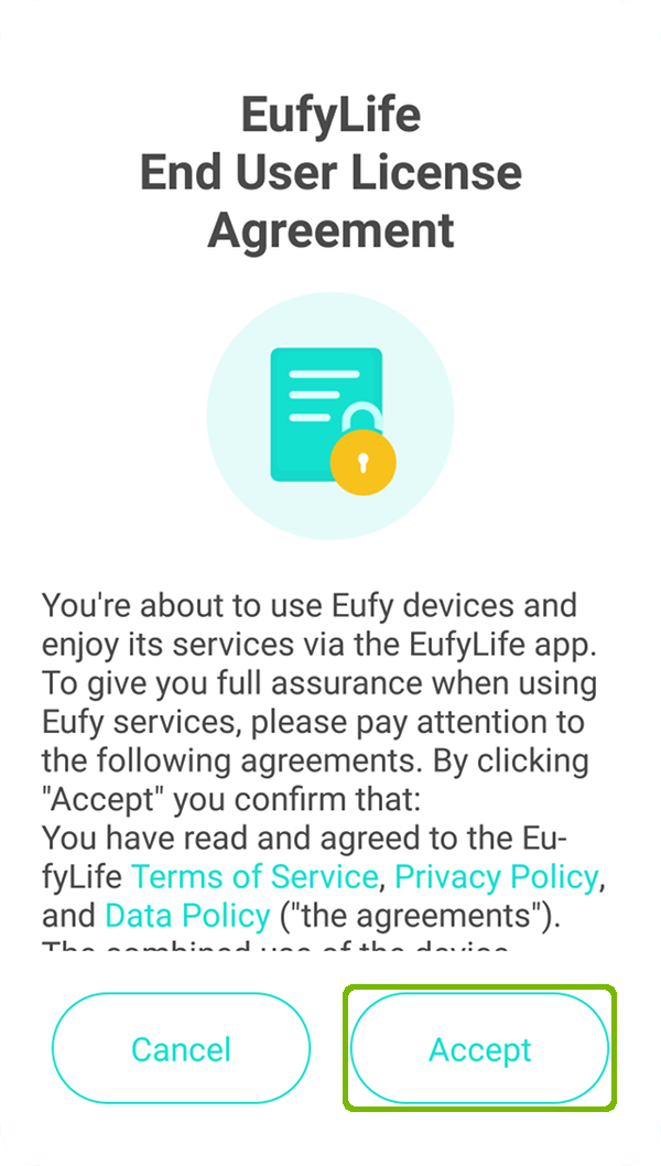 EULA with accept highlighted.