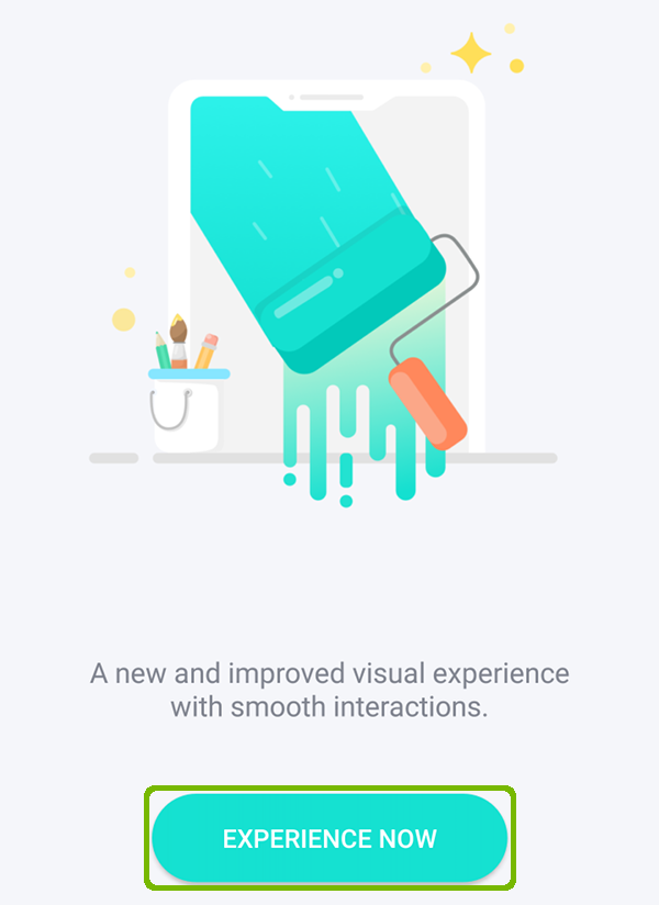 Welcome tour complete with Experience Now highlighted.