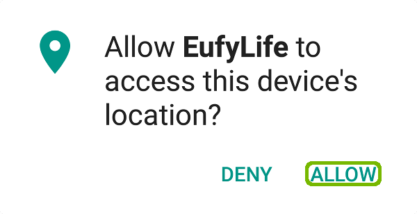 Location permission with Allow highlighted.