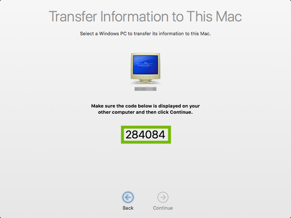 Migration Assistant with Verification code highlighted.