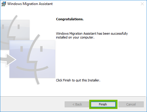 Installer complete with Finish highlighted.