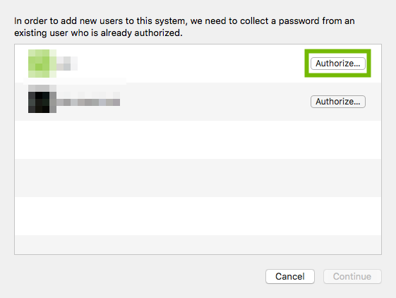 Authorization dialog with Authorize button highlighted.