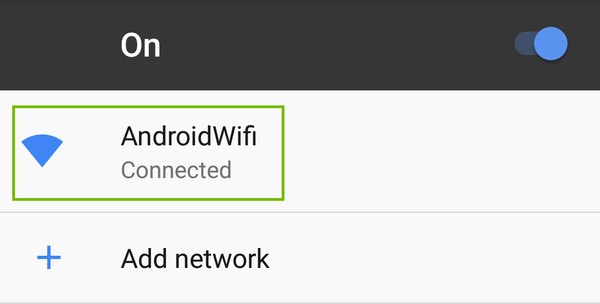 Wi-Fi Settings with Network highlighted