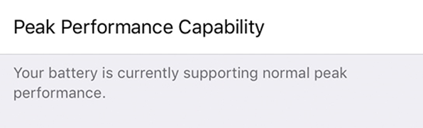 Normal peak performance capacity.