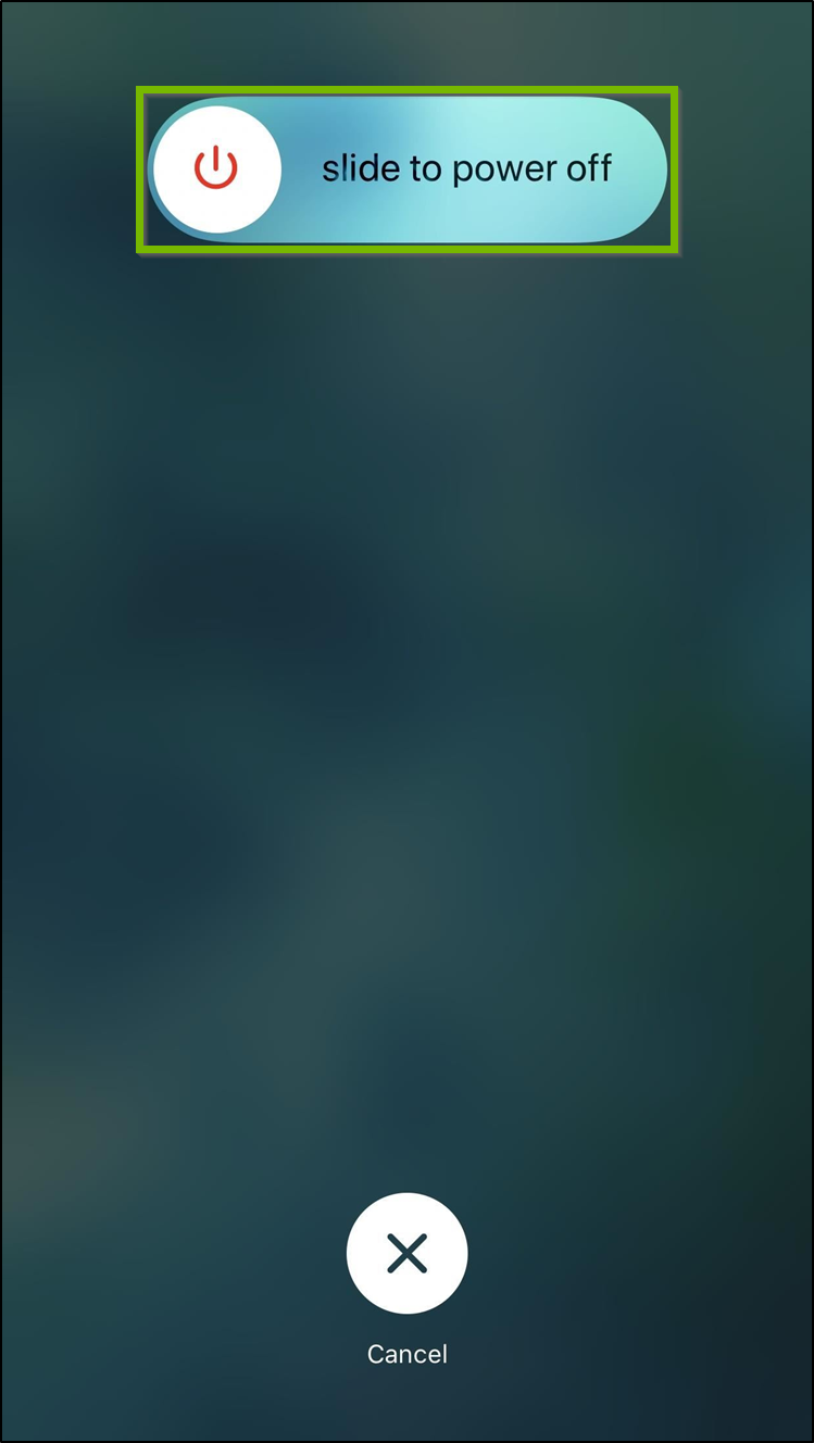 iOS Slide to power off screen.