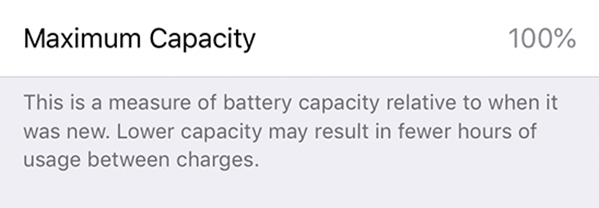 Battery health maximum capacity.