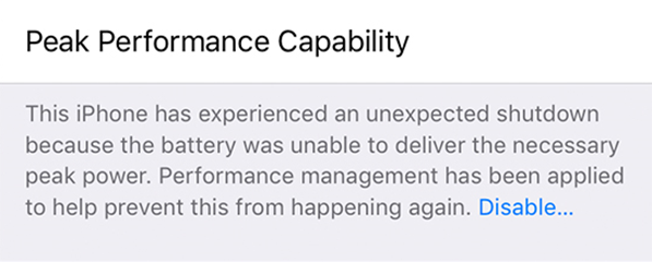 Performance management features have been applied to your device.