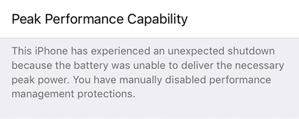 Performance management disabled.