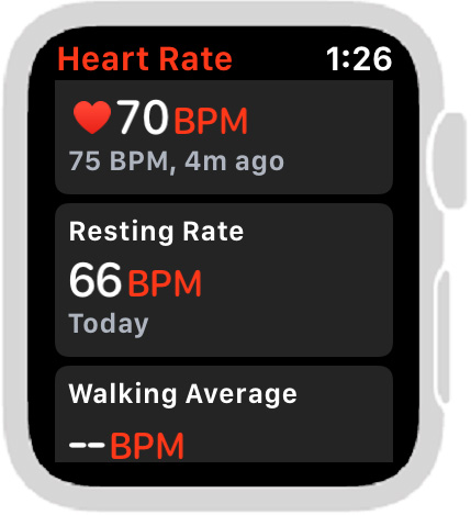 Heart rate app all sections.