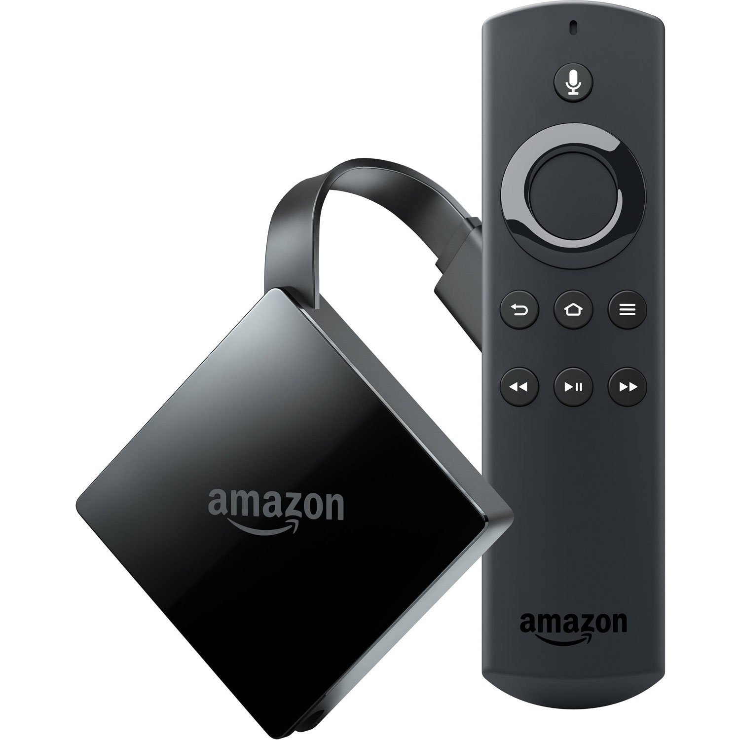 Amazon Fire TV with remote.
