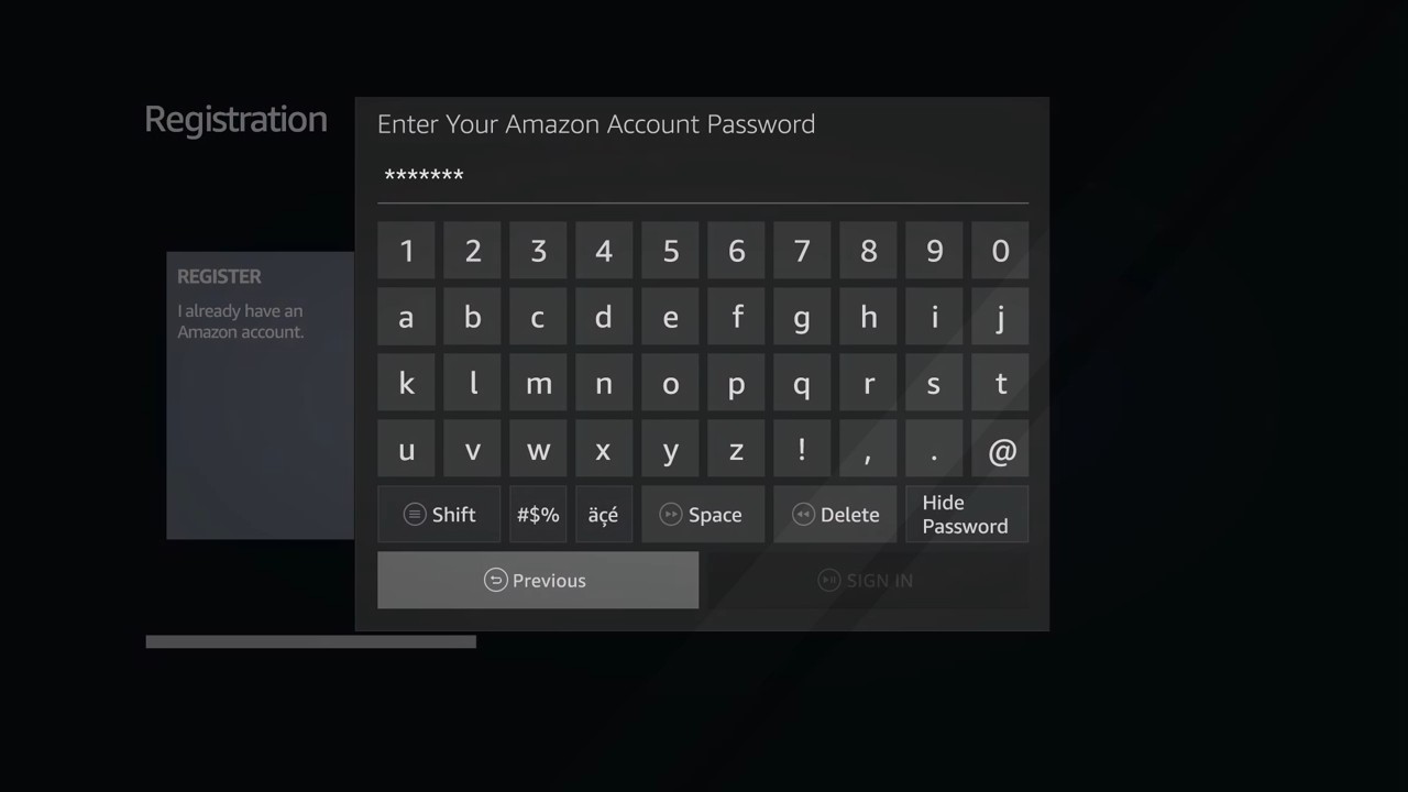 Password entry prompt.