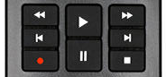 Playback controls section of remote.