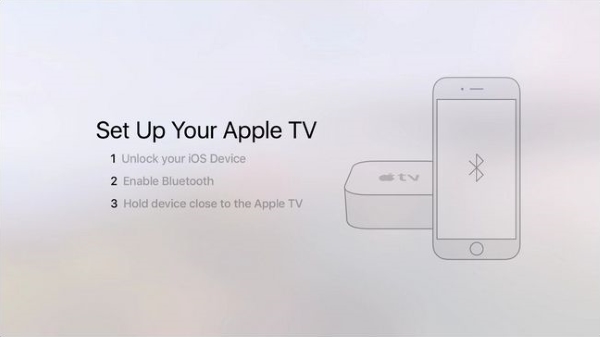 Instructions on how to set up Apple TV with iOS device.