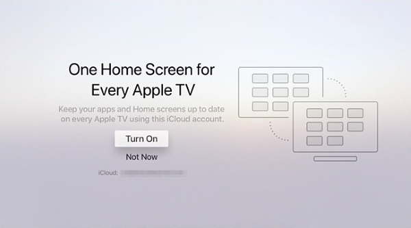 One home screen toggle during Apple TV setup.