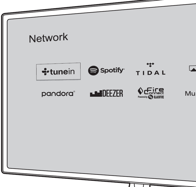 List of apps on TV screen