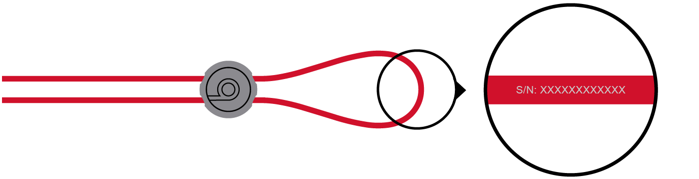 band showing location of serial number