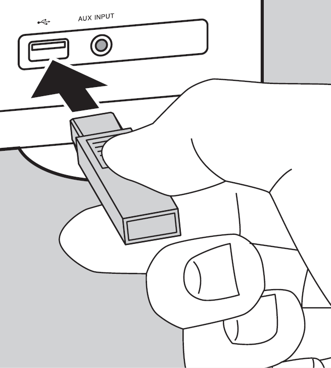 Person plugging in USB media into USB port