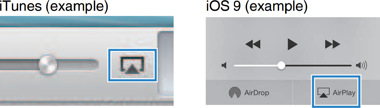 AirPlay symbol showing up in iTunes and iOS device.