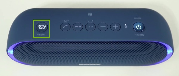 Extra Bass button highlighted