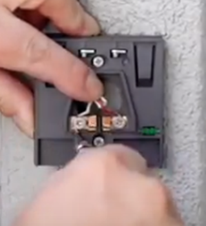 Setting the wires into the terminals