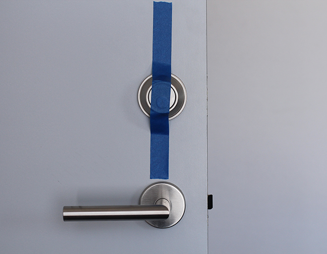 Securing the existing lock. Illustration.